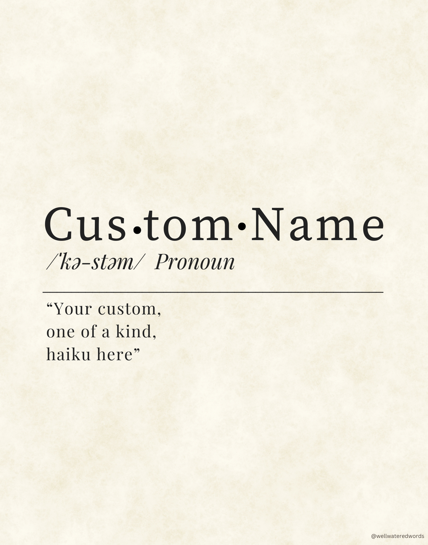 Custom Definition Haiku Poem