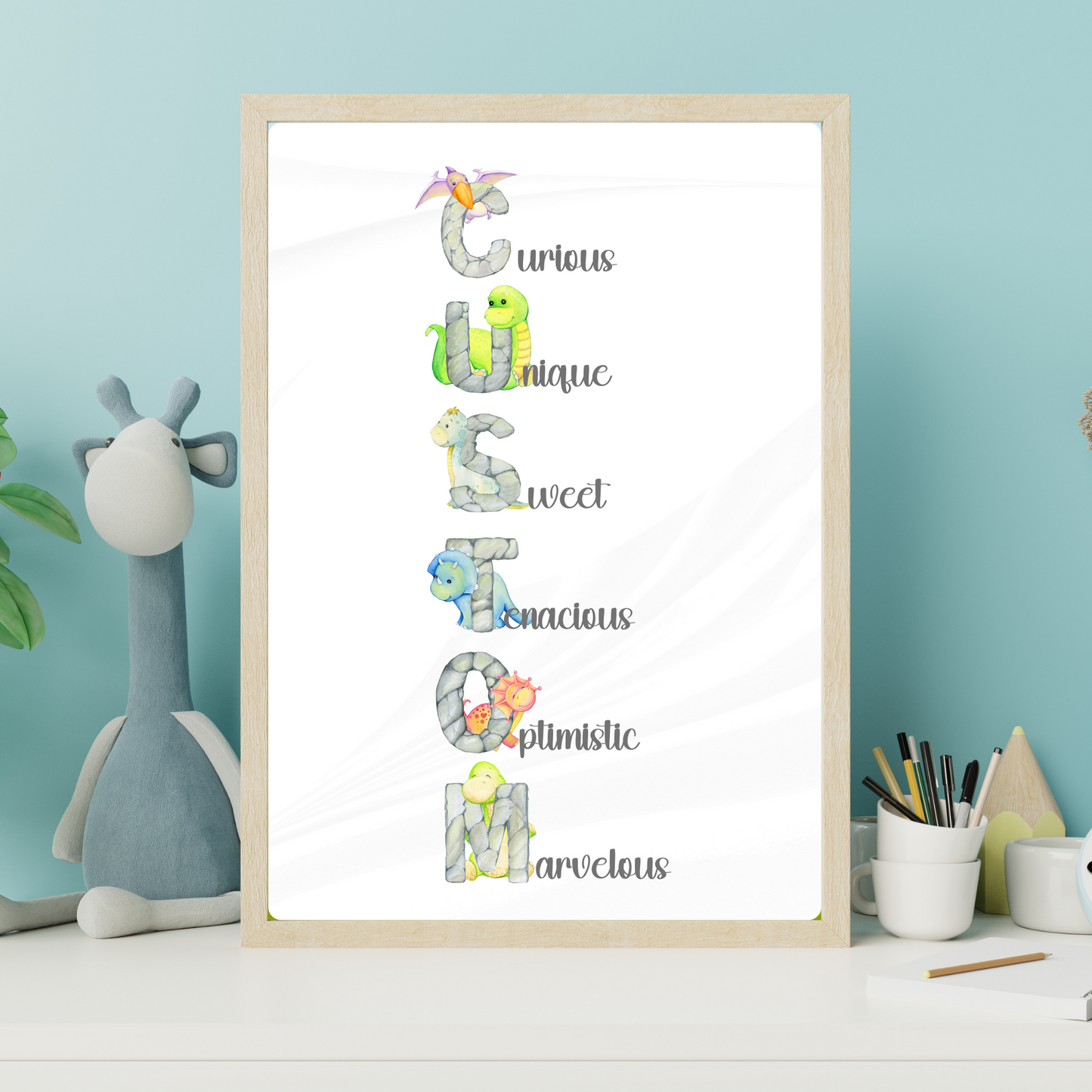 Custom Dinosaur Acrostic